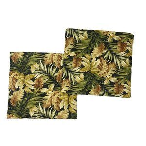 Vintage Custom 1970s 60s Drapes Curtains Panels Palm Print